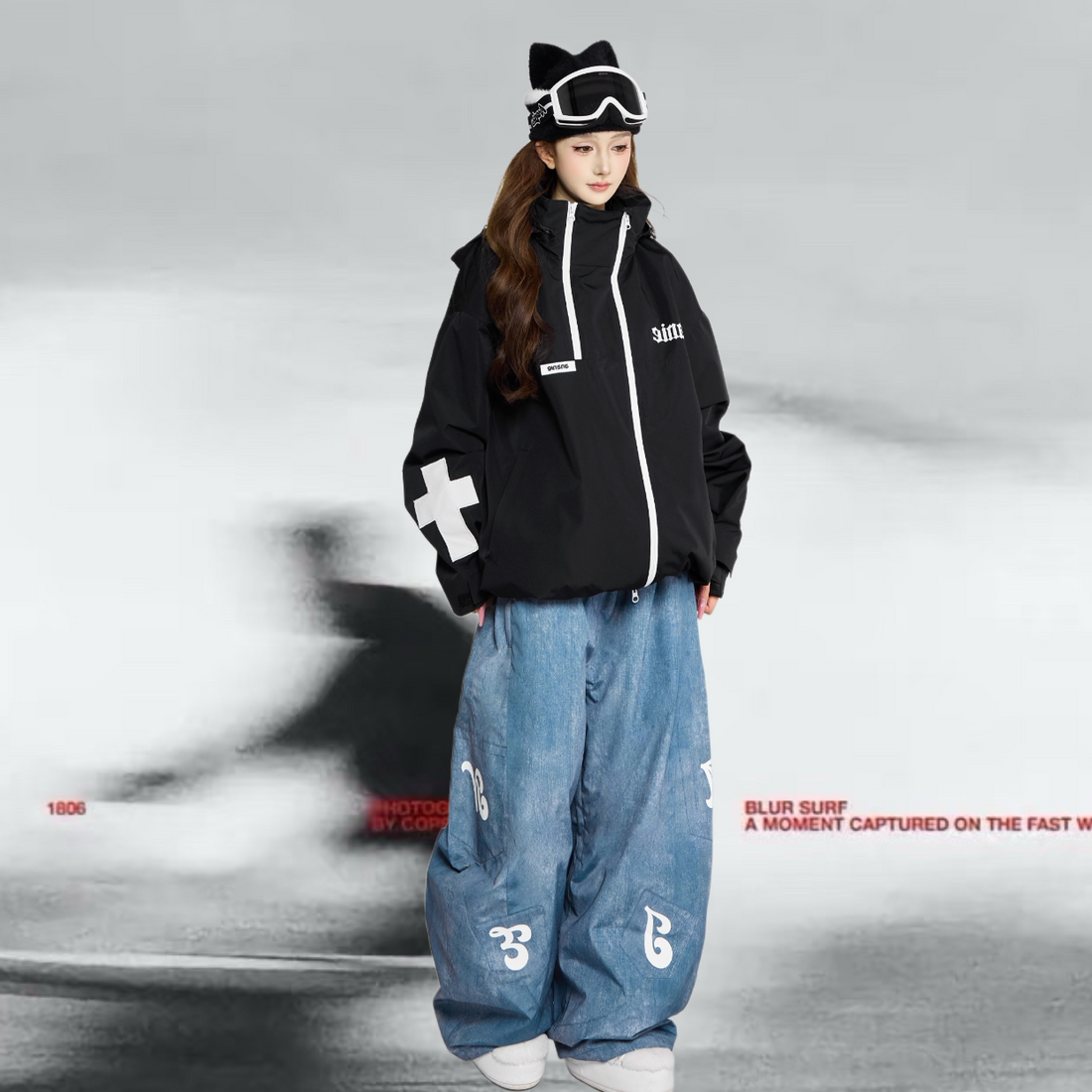 Ananie Printed Denim Look 20K Waterproof Ski Pants