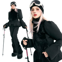 Swagli Black Elegence One-Piece Ski Suit | Bib Pants | 24/25 new, bibpants, one piece, swagli | Rico’s Snow Boutique
