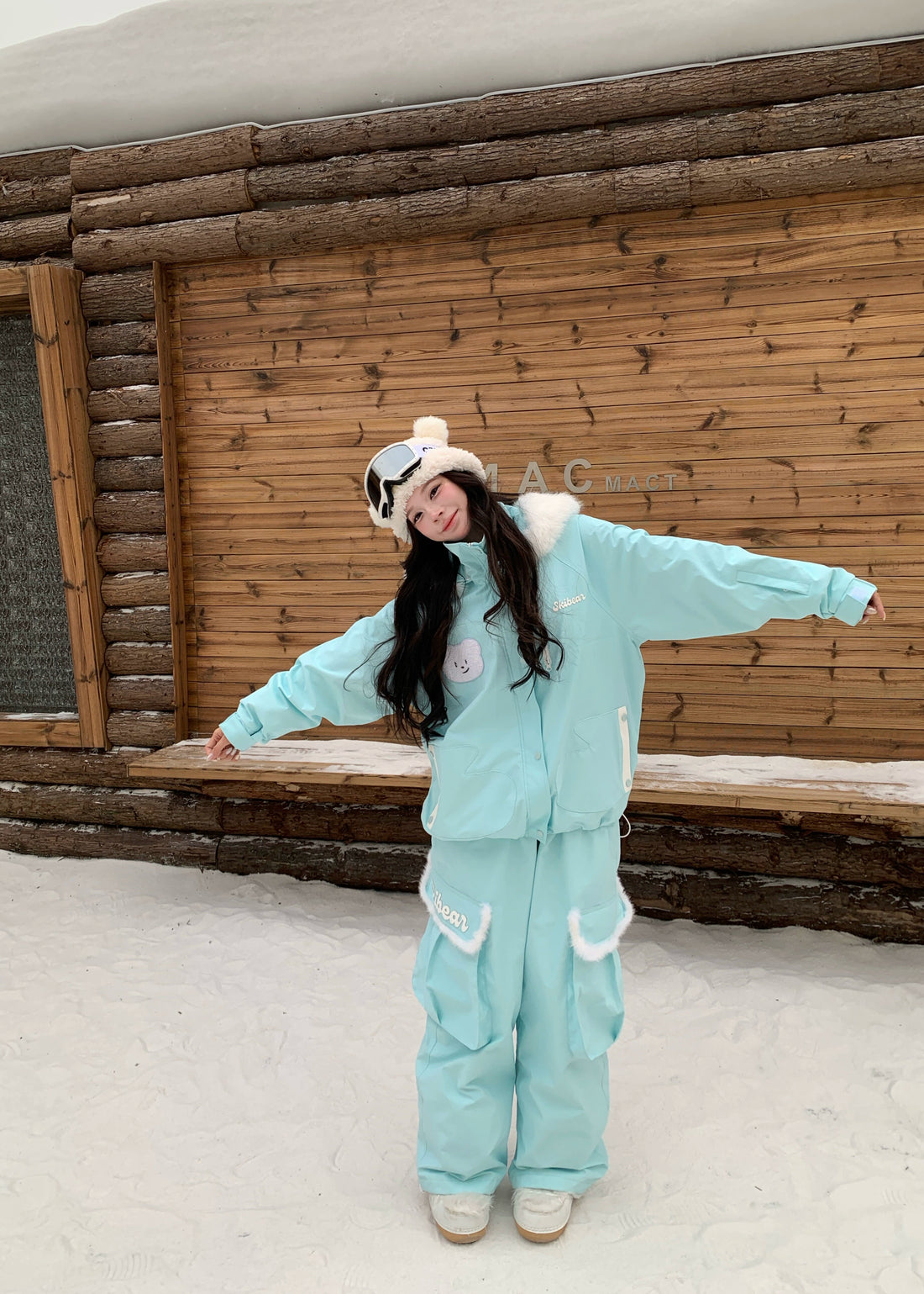 Skibear Arctic Mint Bear Skiing Suit