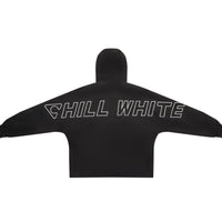 Black hoodie with 'CHILL WHITE' text on a white background
