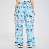 Lovely Ant Y2K Aesthetic Blue Graphic Waterproof Ski Suit Set