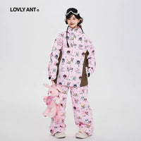 Lovely Ant Y2K Aesthetic Graphic Waterproof Ski Suit Set
