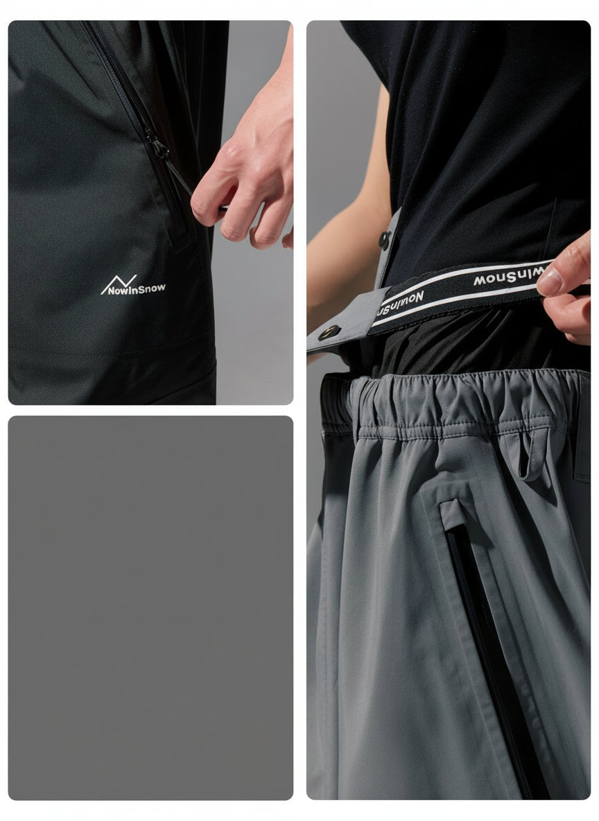 Close-up of a black jacket with YKK zipper and MOUSSY belt, featuring brand names and text.