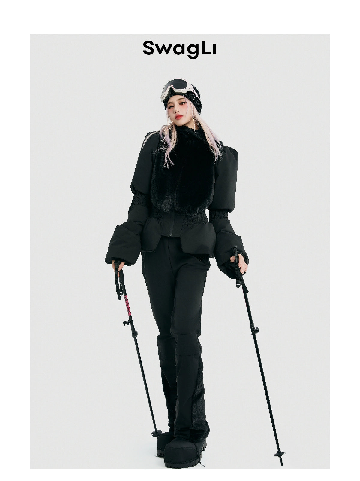 Swagli Black Elegence One Piece Ski Suit