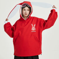 DOOREK Long Bunny Ear Waterproof Ski Hoodie