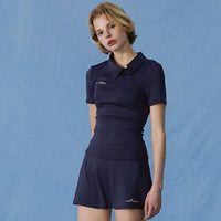 NowRose Riviera Asymmetry Polo Golf Top