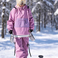 POSITIBEETY Contrasting Color Ski Suit
