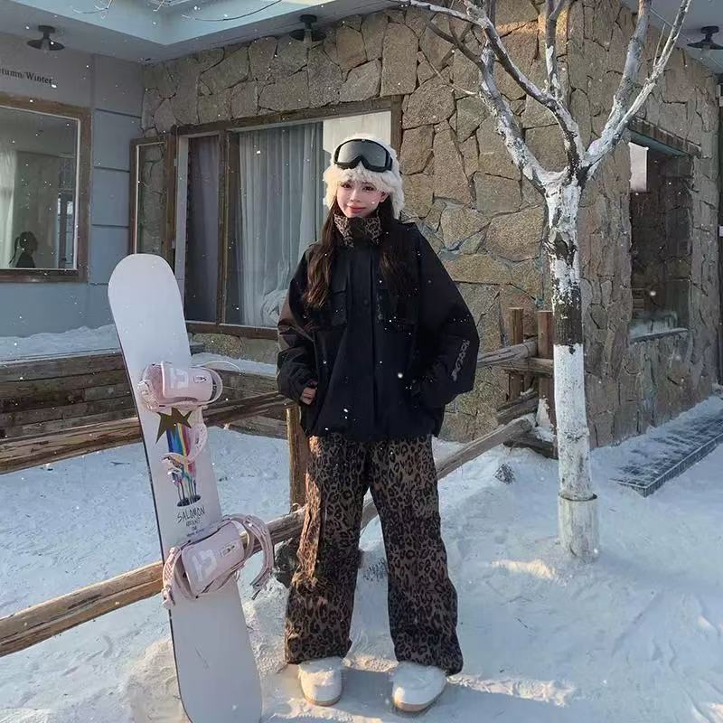 Skibear Leopard Print Ski Suit
