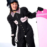 BCG Black & Pink Slim Fit Insulated One-Piece Ski Suit