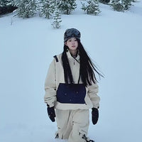 POSITIBEETY Contrasting Color Ski Suit